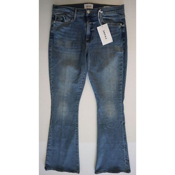FRAME OPLHF456 Women's Sz 30 Medium Cairo Wash Le High Flare Leg Jeans - Picture 1 of 10